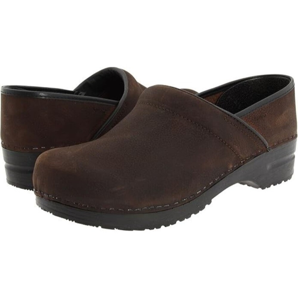 Sanita Pro Text Oil Brown Leather Professional Clog Men's Size EU 48 BRAND NEW!!